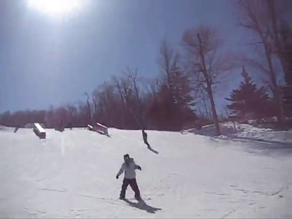 Stratton Quarter Pipe: 2 Snowboarding Wipeouts