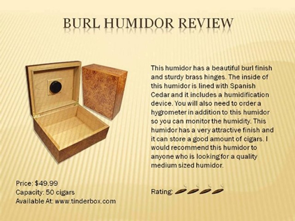The Cigar Suite - Burl Humidor Review