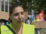 grève des salariés du SAV Carrefour (Evry)