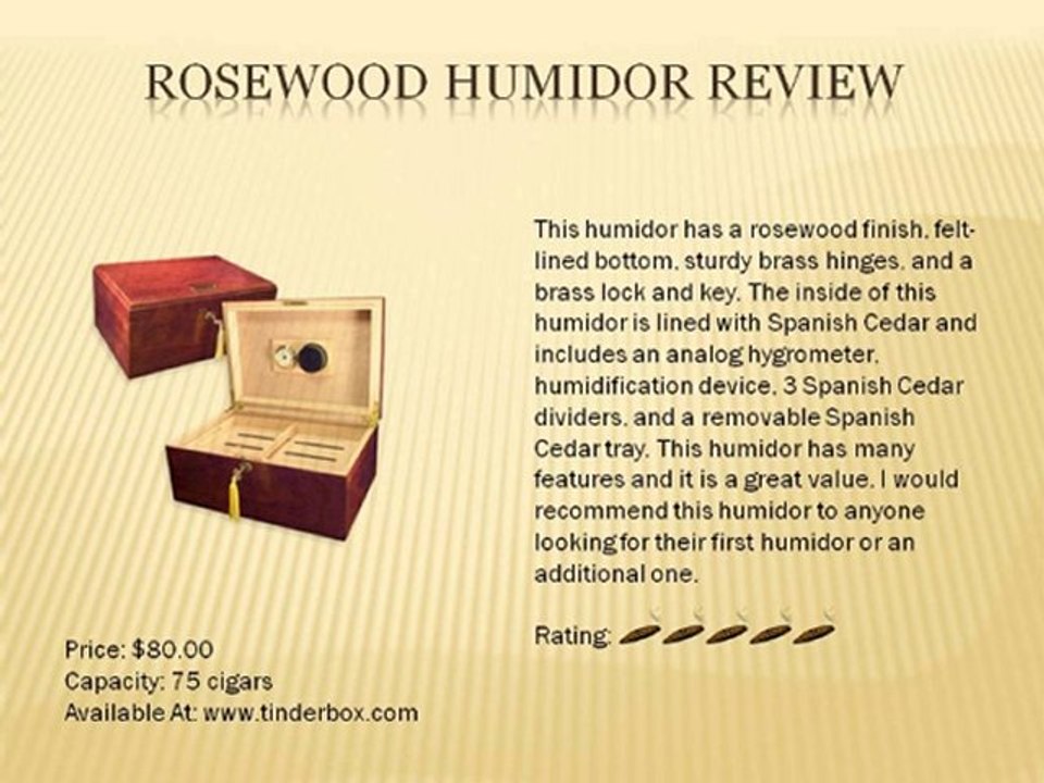 The Cigar Suite - Rosewood Humidor Review