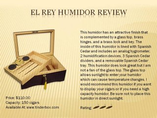 The Cigar Suite - El Rey Humidor Review