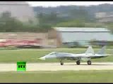 (PAK-FA) Sukhoi Su-50 makes demonstration for Vladimir Putin