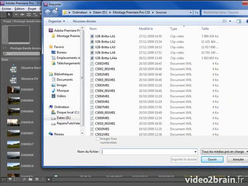 Premiere Pro CS5 : Importer ses médias