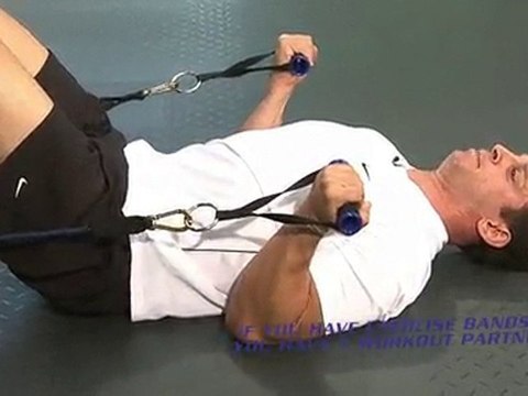 How to do a Resisted Laying Bicep Curl Exercise with Bands