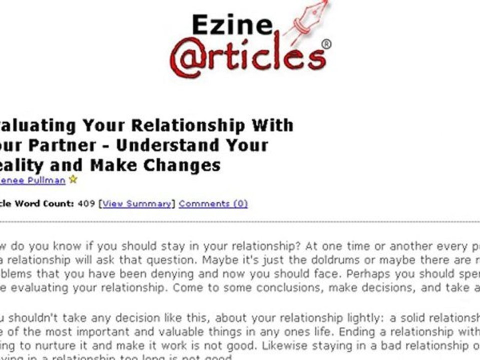 Evaluationg Your Relationship,