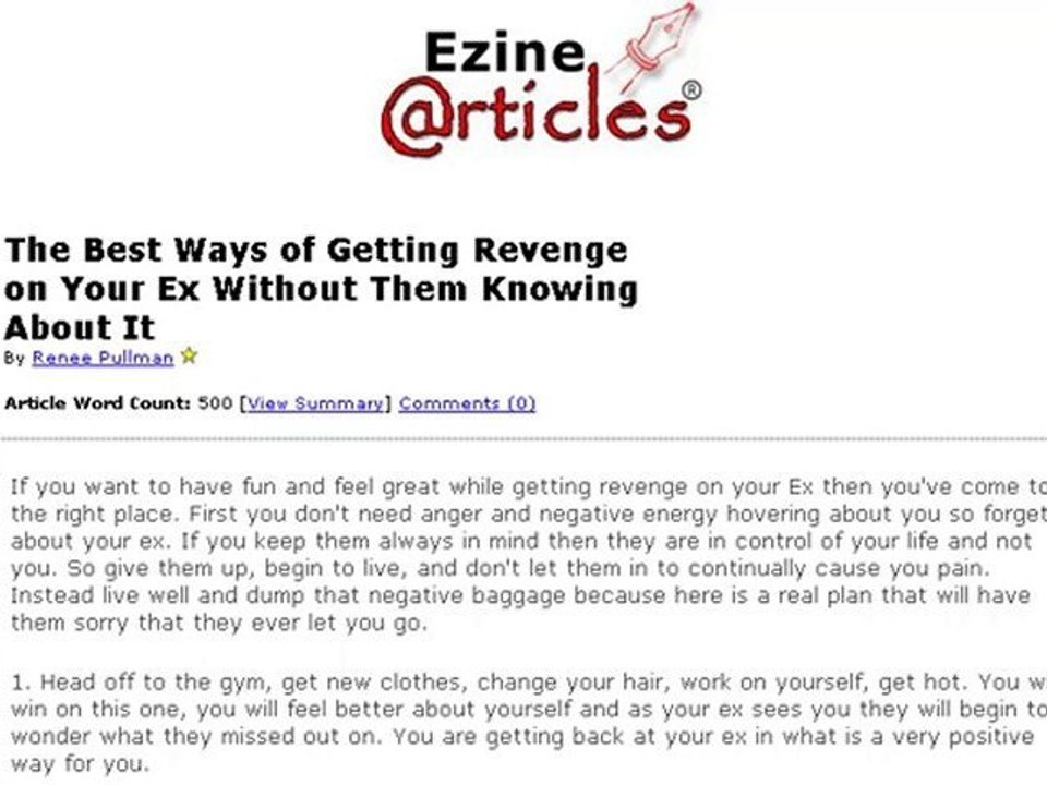 Getting Revenge On Your Ex In A Beneficial Way