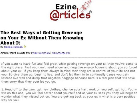 Getting Revenge On Your Ex In A Beneficial Way