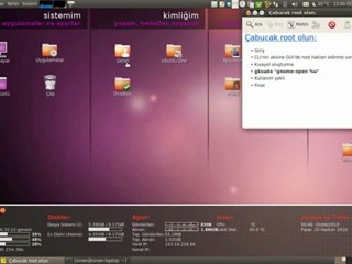 Ubuntu 10.04 Türkçe - Masaüstünde Yönetici Hakları