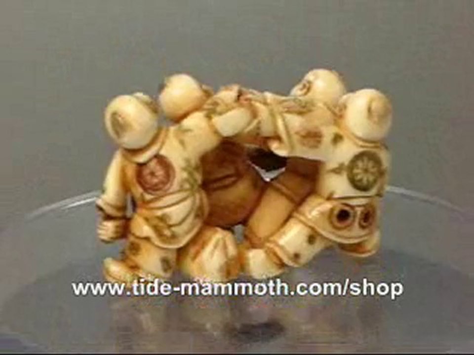 mammoth ivory figurine netsuke Four Kids Playing H1564