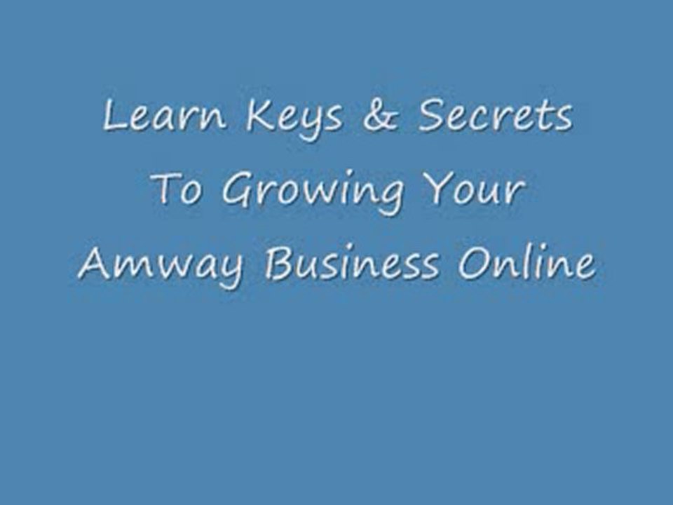 Amway Free Secret Training Exposed