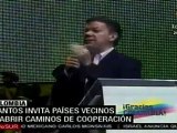 Santos llama a la cooperación a Venezuela y Ecuador