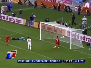 Goleada histórica de Portugal a Corea del Norte 21/6/10