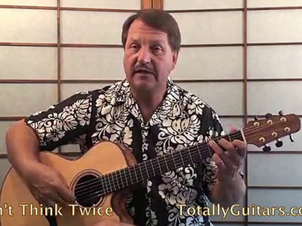 Bob Dylan - Don't Think Twice, It's All Right Guitar lesson