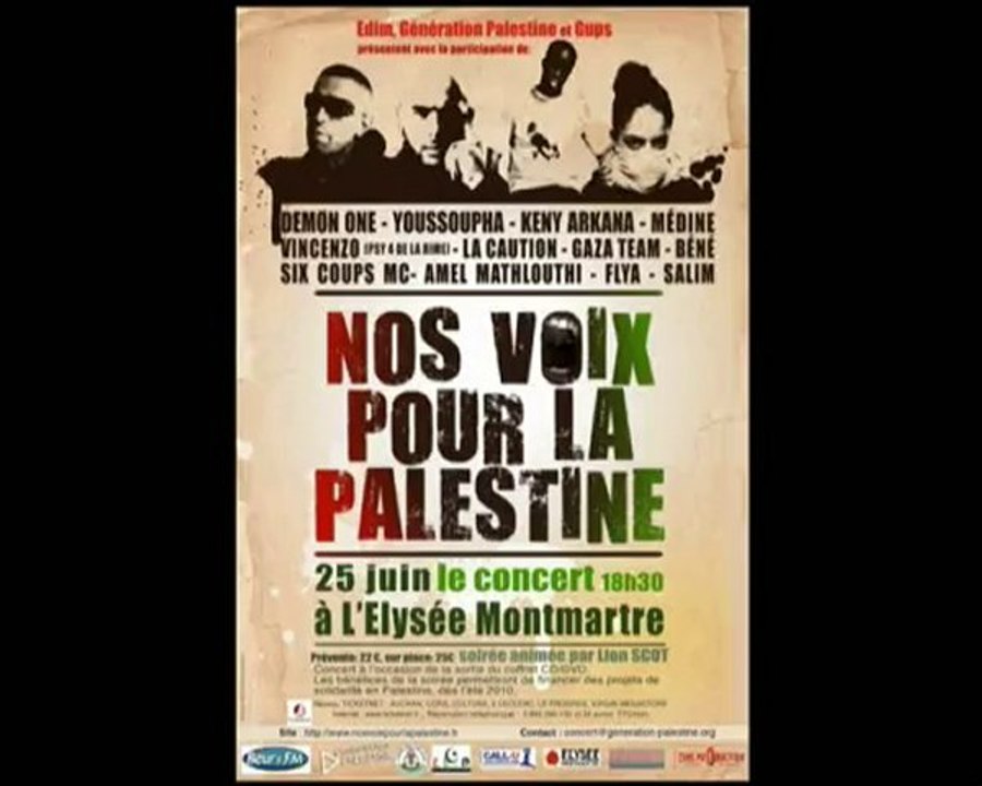 "Nos voix pour la Palestine" Concert 25 juin 2010