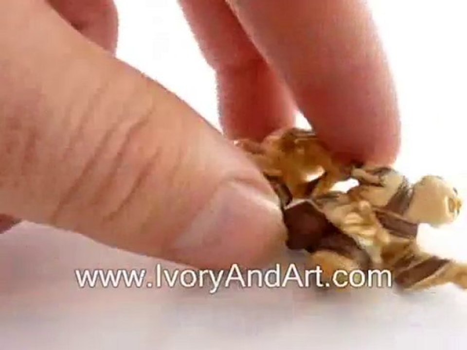 Mammoth Ivory Netsuke - 2 Children Pointing direction
