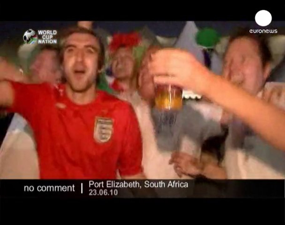 England soccer fans celebrate their team... - no comment