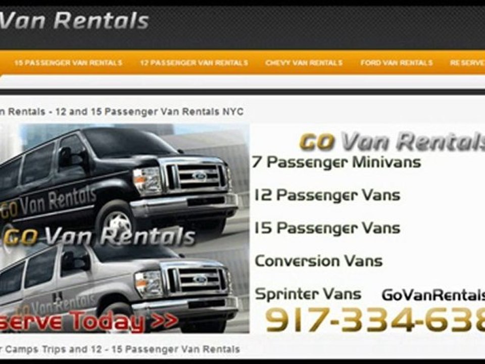 GoVanRentals.com 12+15 Passenger Van Rental New York