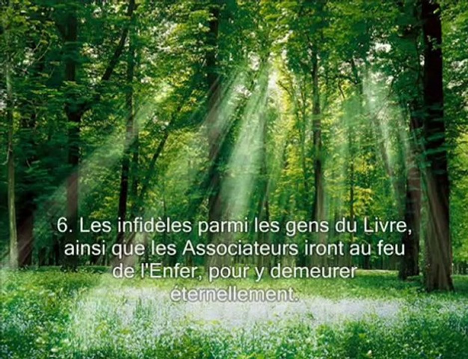 Le saint Coran Sourate 98 La preuve (Al-Bayyinah)