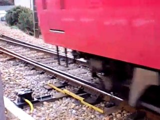 名鉄蒲郡線 東幡豆駅　バネ式ポイント動作