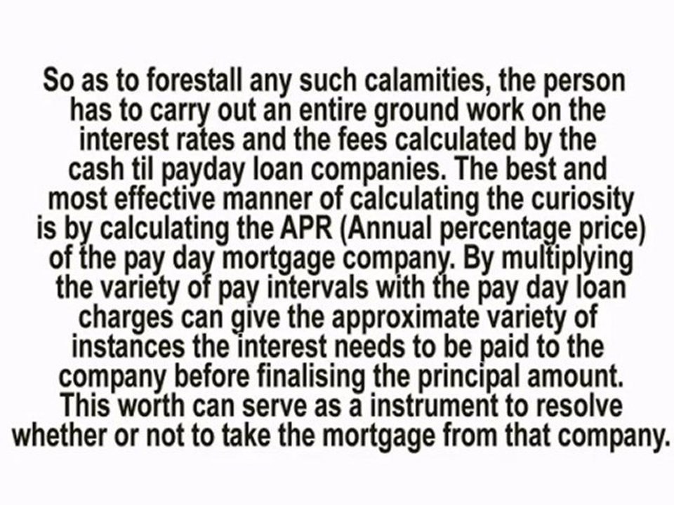 Cash Til Payday Loans  Hr Loans