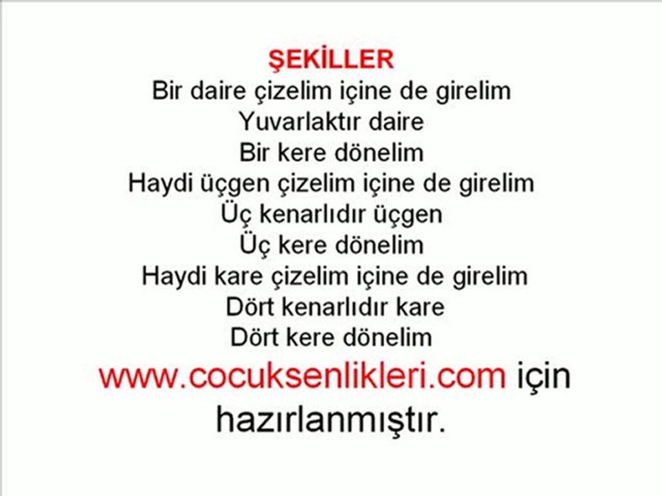 Şekiller-Çocuk Şarkısı