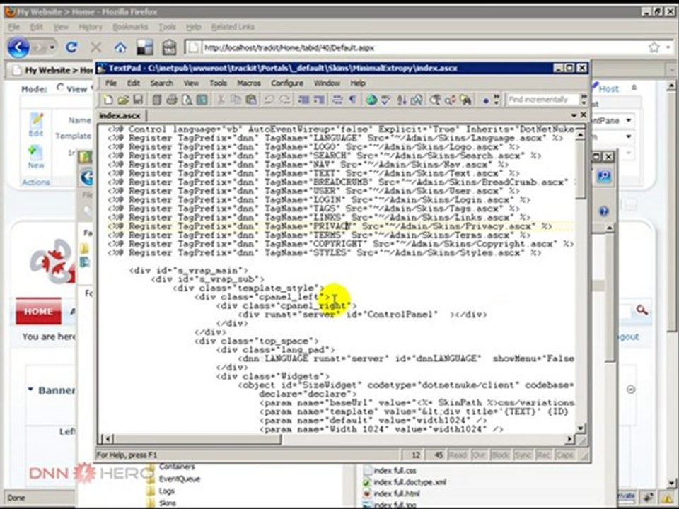 DotNetNuke Tutorial, How to create a pane