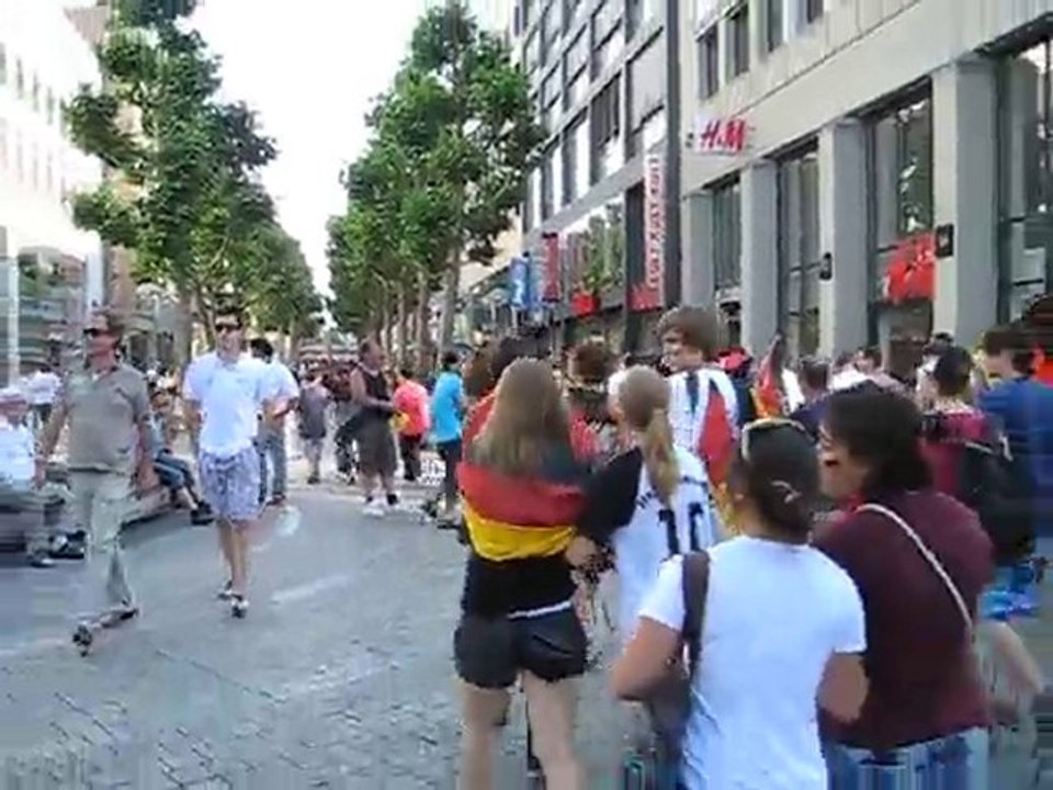 Celebrations in Stuttgart after win over England