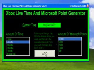 Xbox Live Time And Microsoft Point Generator -UPDATED!