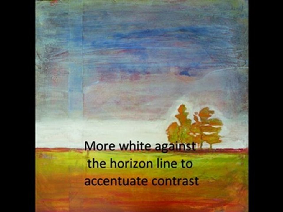 Buzzing trees :  mixed media landscape painting