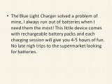 Wii Blue Light Charger and 2 Rechargeable Battery