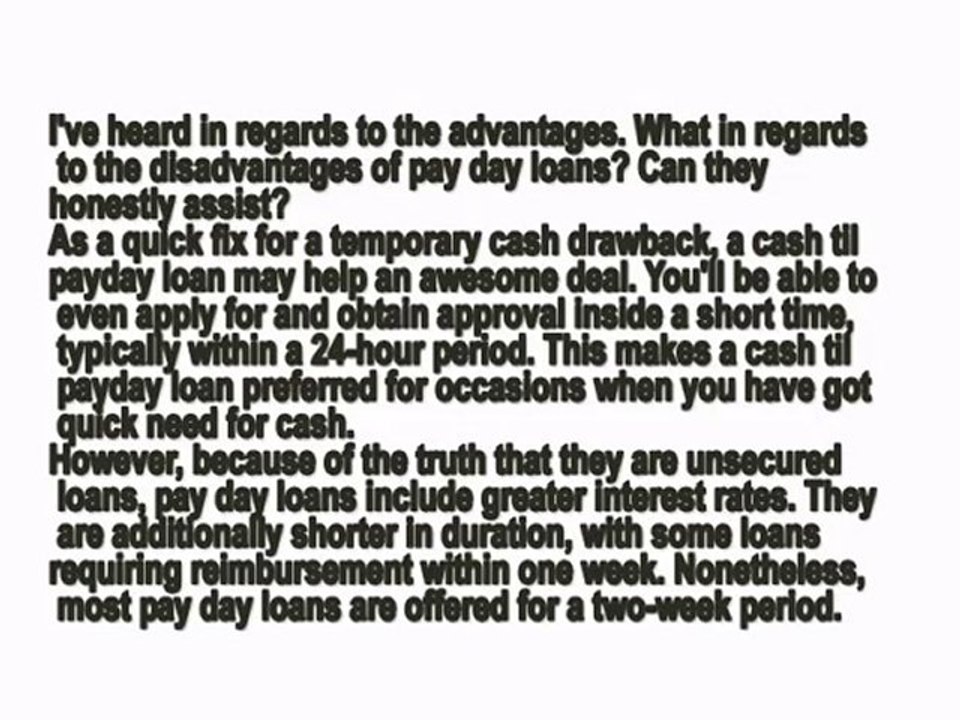 Fast Cash Loans From Cash Til Payday Loan