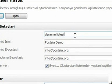 Postala Pigeon Mail Listesi Oluşturma
