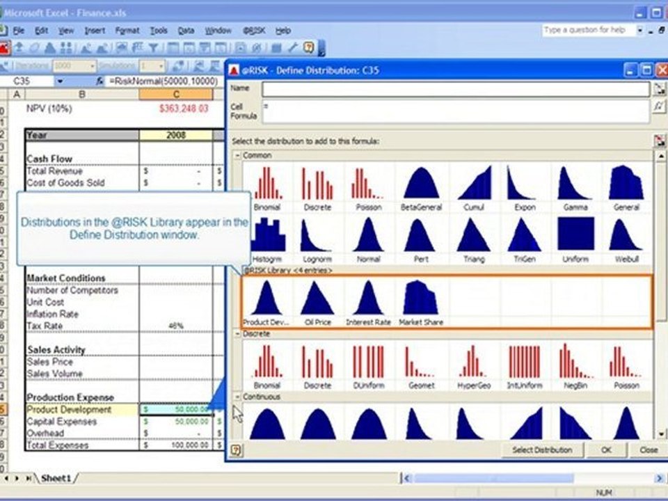 How to Use the @RISK Library