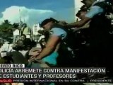 Reprimen manifestación de estudiantes y profesores en Puert