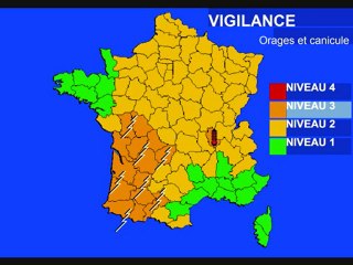 Météo 3 juillet 2010: Vigilance canicule et orages