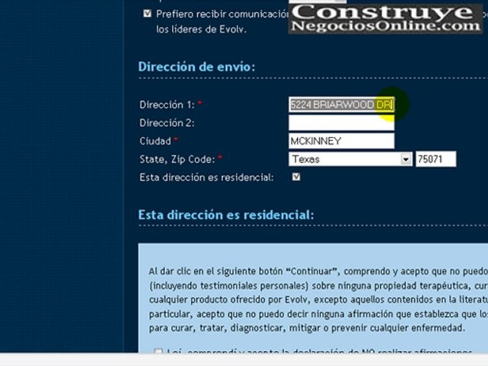 Inscripcion a Evolv Health latinoamerica