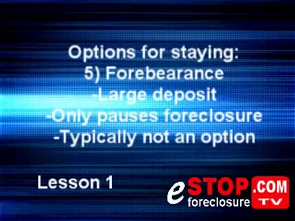 Options to prevent foreclosure and stay in your home (part 1