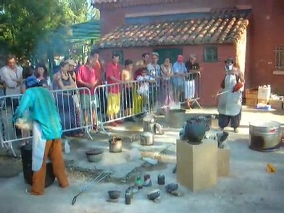 Cuisson Raku au 4 ième Festival de l'Etang d'Art.