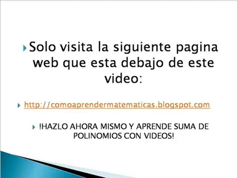 SUMA DE POLINOMIOS CON VIDEOS