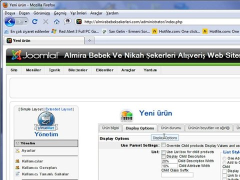 Alışveriş web sitesi yeni ürün listeleme