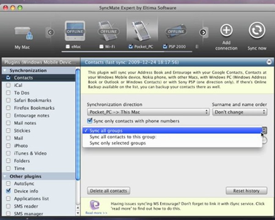 How to sync contacts between a Mac and Win Mobile