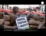 Protest by anti-bullfighting group PETA in... - no comment