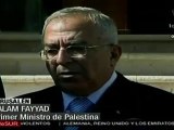 Fayyad: abogamos por levantar el bloqueo a la franja de Gaza