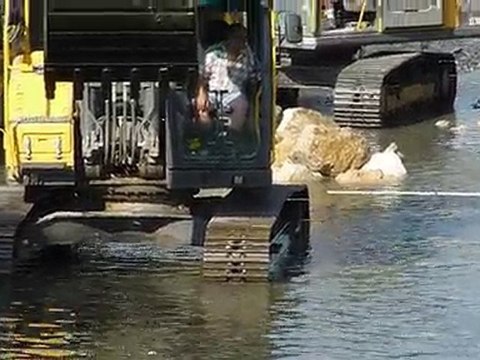 Travaux de renaturation de la Seille juillet 2010