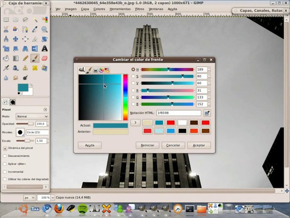 Colorear una fotografía en b/n