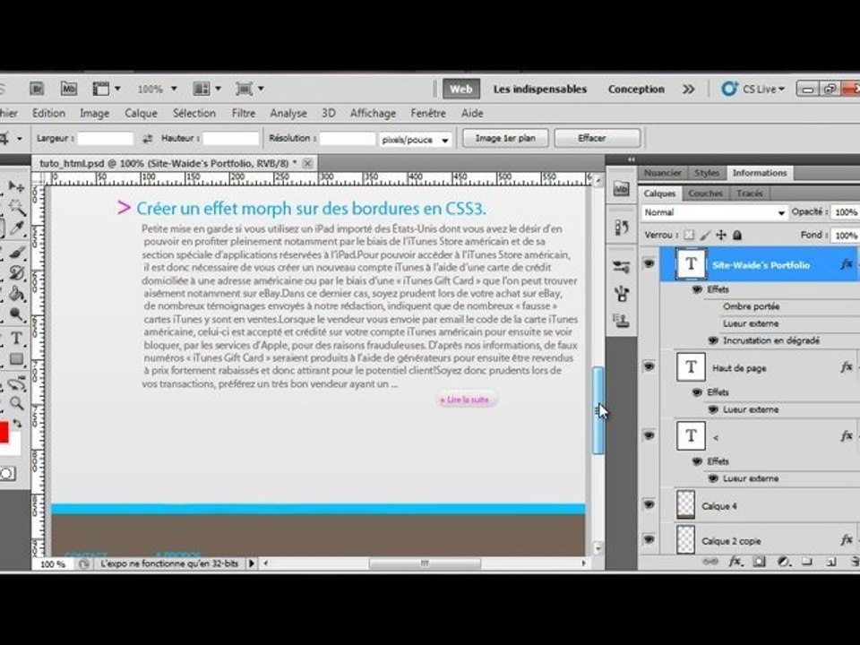 Découpage d'un web-design