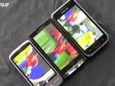 Vidéo comparatif du Super AMOLED vs AMOLED vs TFT LCD