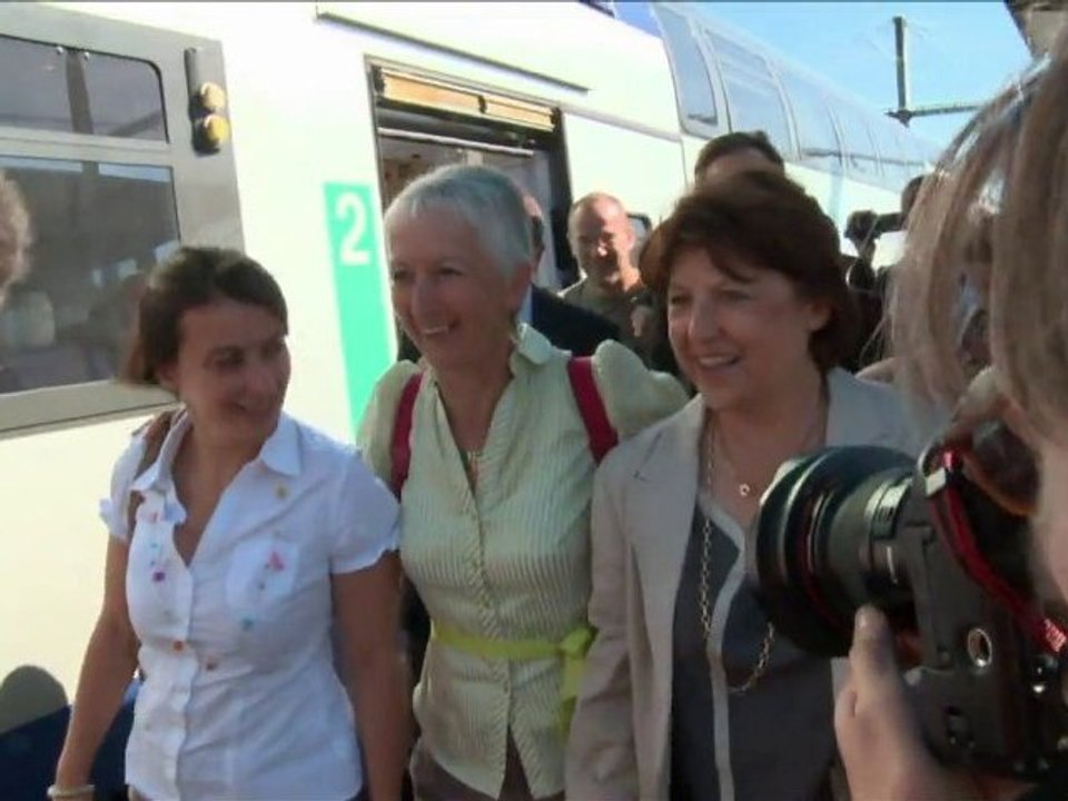Martine Aubry et Cécile Duflot avec Anny Poursinoff