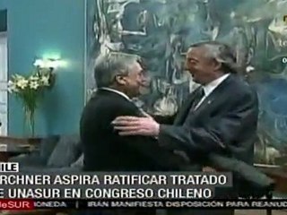 Kirchner aspira a ratificar tratado de Unasur en Congreso Ch