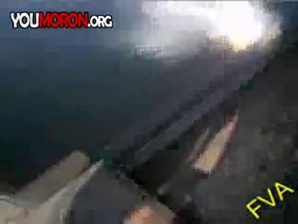 Faceplant From Jumping of a Bridge
